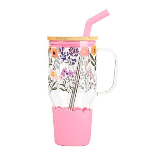 10 Strawberry Street Adria Hydration Travel Tumbler (Pink Folk Botanical)