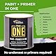 THE ONE All-in-One Farbe & Grundierung – Schwarz Matt, 1 L | Multi-Oberflächen 1-Schicht-Formel | Innen & außen | Wasserbasiert, langlebig & VOC-arm