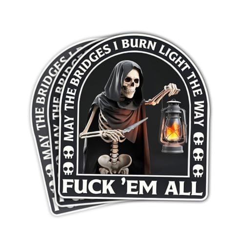 3 Pcs May The Bridges I Burn Light The Way Sticker, Funny Saying Stickers, Positive Inspirational Quotes - Vinyl Decal 3 Inches for Water Bottles Laptop Phone Car Hard Hat Helmet Coworker