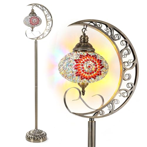 HGMASH Turkish Mosaic Lamp, Moroccan Floor Lamp, 60" Boho Light
