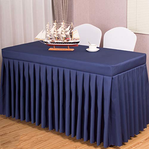 Elegante y lujoso Fiesta De Cumpleaños De La Boda De Acordeón Plisado De La Falda De Poliéster Tabla Mantel Rectangular Mantel Zócalo Del Partido For Las Decoraciones De La Decoración Casera, 6 Colore