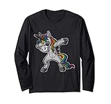 dabbing unicorn retro fade dab kids girls women maglia a manica