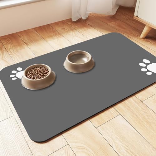 60x40cm Haustiere Unterlage Futterunterlage Hund rutschfest Saugfähige Schnelltrocknende Silikon Matte Futternapf Hundenapf wasserdichte Katzennapf Napfunterlage