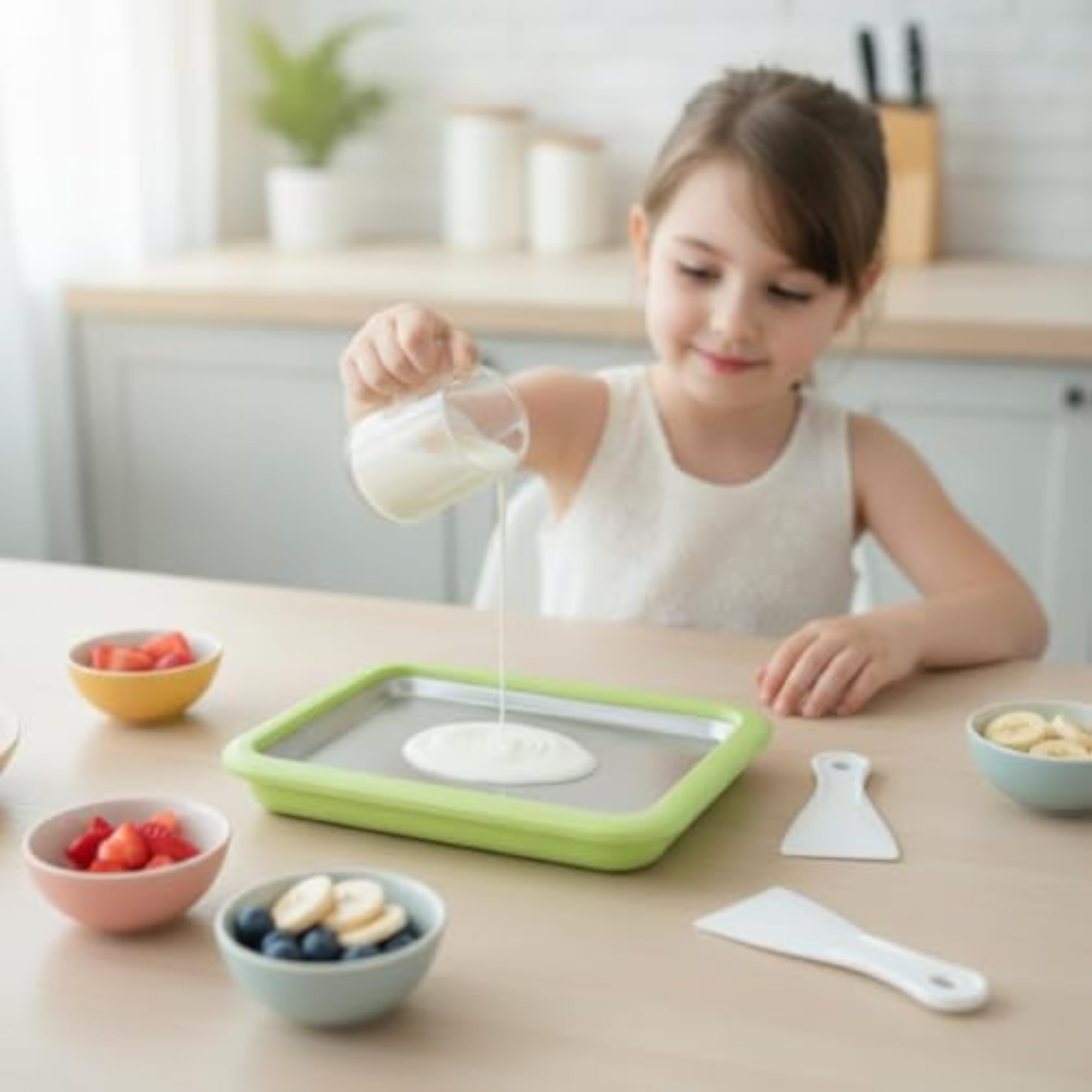 Non-Electric Rolled Ice Cream Maker Stainless Steel Tray