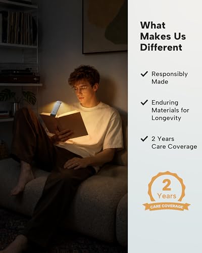 Luz de libro recargable con atenuación continua y clip para cama 7