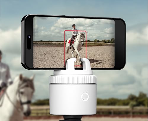 Image of Pivo Equestrian Pod Standalone Auto Tracking Phone Holder, Face, Body & Horse Tracker, 360 Rotation, 6 Speed, Stand for Video Recording (White)