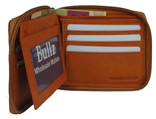 Mens Zip Around Bifold Wallet Safe and Secure Zipper Genuine Leather3