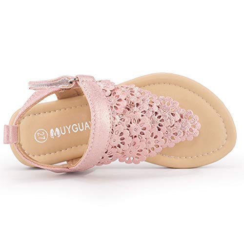 Muyguay Toddler Little Girls Sandals Open-Toe Flip Flops Ankle Strap Summer Dress Shoes (10 Toddler, Pink) #TOP4