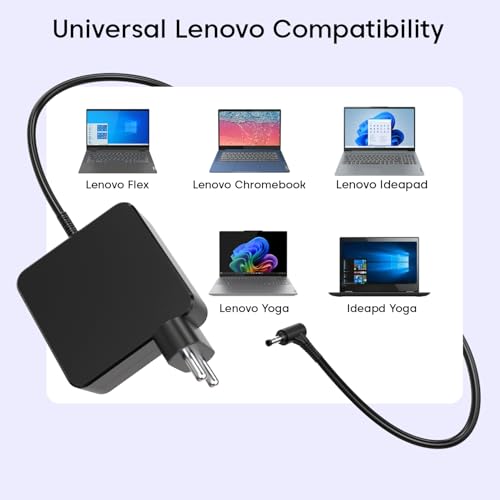 Image of 65W Laptop Charger for Len IdeaPad 1 3 5, Flex 4 5 6 1470 1480, IdeaPad 110 110s 310 320 330 330s 520 530s 710s L340 S145 S340 S540 Adapter; Yoga 720 710 510, Chromebook N22 N23 N42 Power Supply