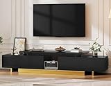 YITAHOME Extendable Entertainment Center 63 to 89 Inches, Modern TV Stand with 2 Door Cabinets and Open Shelf, Adjustable Length TV Console for Living Room, Black