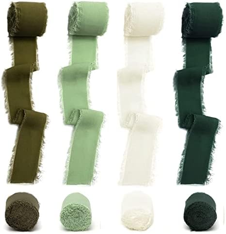 Jortmrd Chiffonband Set 3 Rollen - Geschenkband Mit Fransen Für DIY Dekoration