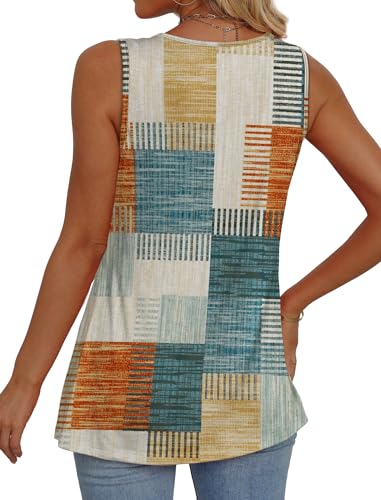 Image of OFEEFAN Womens Tank Tops 2025 Flowy Peplum Tops for Women Dressy Sleeveless V Neck Babydoll Tank Tops