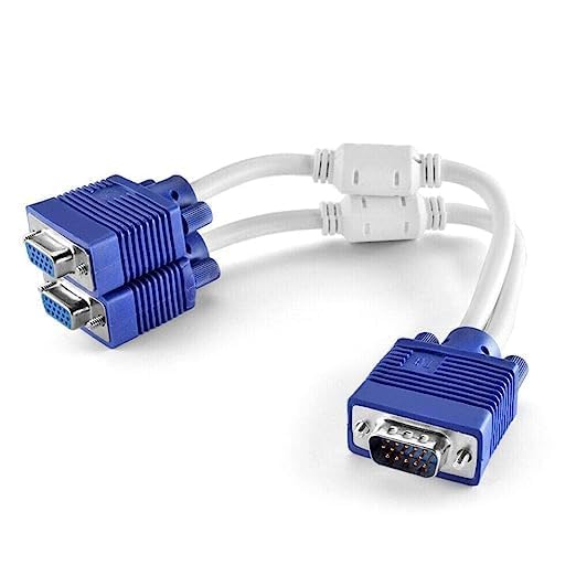 Vga Y Splitter Cable For Projector, Monitor, Pc, Laptop, Television, Personal Computer Vga Y Splitter Cable 1 Male Vga To 2 Female