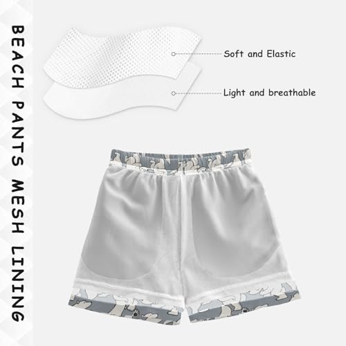 Boys Swim Trunks Polar Bear Beach Board Shorts Quick Dry Swimsuit Bathing Suits with Mesh Lining4