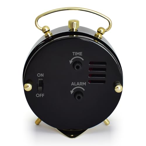 Image of Westclox Big Ben Classic Battery Operated Alarm Clock with Luminous Hands Large Easy Read Dial Loud Alarm Vintage Metal Case Glass Lens Black Gold Trim