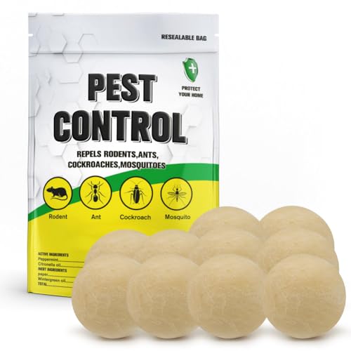 Pest Control Balls, Mice Repellent, High-Strength Mouse Repellents Peppermint, Rat Repellent, RV Mouse Deterrent Repels Rodents,Spiders,Roaches,Ants,Moths & Other Pests,Mice Control-10 Balls/Bag