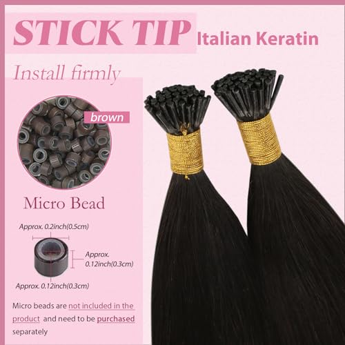 Image of YoungSee I Tip Extensions Brown Itip Human Hair Extensions Dark Brown 14 Inch I Tips Hair Extension Real Human Hair Dark Brown Short Itip Hair Extension for Short Hair Tip Extension 80s 50g