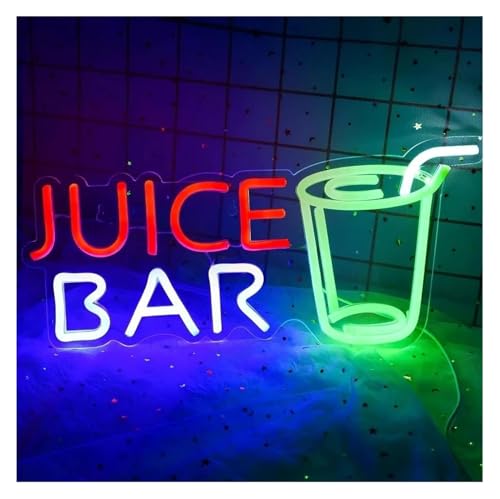 Néon bar à jus mural avec variateur de lumière pour salle de jeux