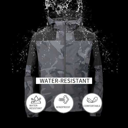Men’s Water-Resistant Windproof Raincoat Lightweight Outdoor Windbreaker with Hood for Fall and Spring2