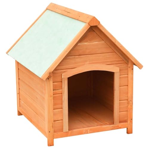 Wooden Dog House for Medium Dogs, Weatherproof Outdoor Pet Shelter with Solid Pine and Fir Wood, Rustic Garden Cabin for Backyard, 28.3 x 32.3 x 28.3 Inches