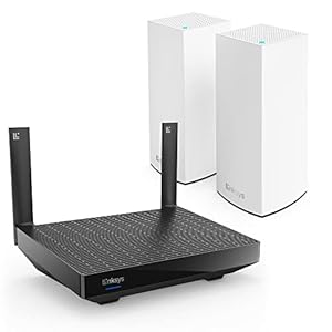 Linksys Blue Label Mesh-WiFi 6-System – 1 x AX5400-Router + 2 x AX5400 Nodes – Dual-Band Mesh Wireless Internet Gaming System – 60 Geräte, bis zu 750 m² Reichweite, Kinderschutz über die Linksys App