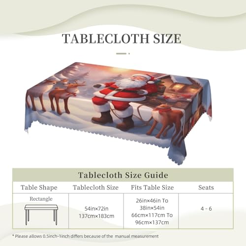Nappe carrée Père Noël pour vos repas de fêtes en famille