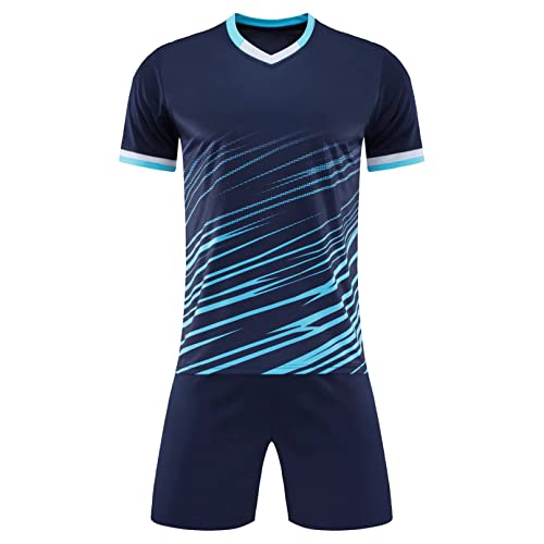YiZYiF Kids Boys Football Training Suit Quick Drying Soccer Shirts and Shorts Goalie Jersey