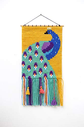 Sozo - Unique 3D Colorful DIY Wall Art Embroidery kit. Craft Kit for Beginners. Wooden Dowels Included for Easy Display. Easier Than Cross Stitch. Size - 12.75
