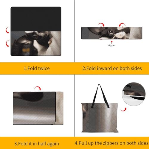 Couverture de plage imperméable et pliable avec zip pour camping et voyage - 5