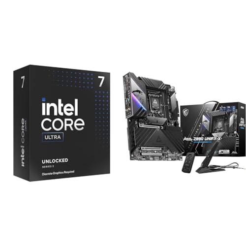 Image of Intel Ultra 7 Desktop Processor 265KF - 20 cores (8P+12E) & MSI MEG Z890 Unify-X Motherboard, ATX - Supports Intel Core Ultra Processors (Series 2), LGA 1851-110A SPS,Thunderbolt 4, Wi-Fi 7, 5G LAN