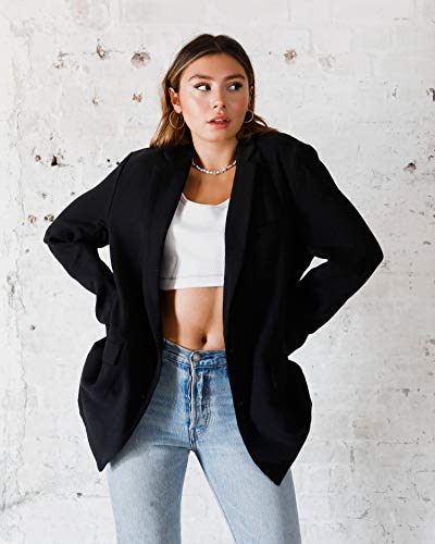 The Drop Women's Black Oversized Single Breasted Blazer by @milenalesecret, S