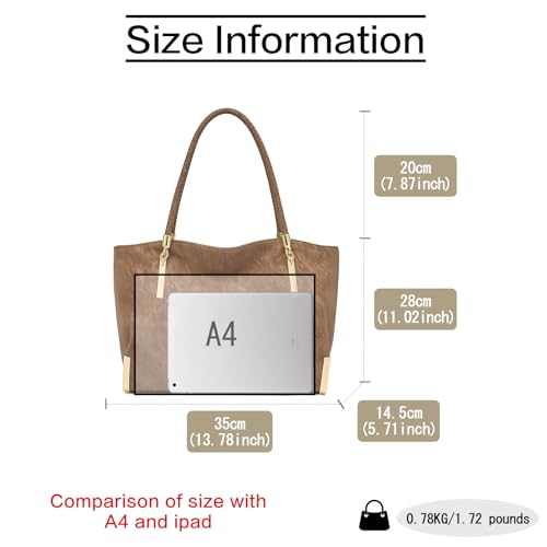Image of FOXLOVER Large Capacity Tote Handbags for Women, Women's Top-handle Bags Fashion Shoulder Bags Purses Minimalist design