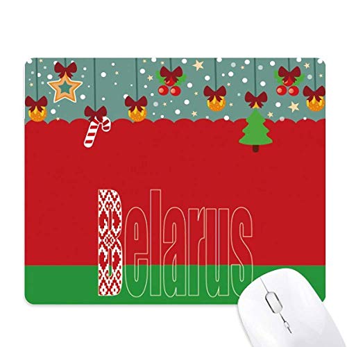Tapis de souris Belar Country avec drapeau de Noël en caoutchouc antidérapant