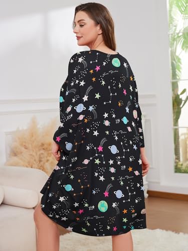 Image of CRIPOM Plus Size Moo Moos for Women Oversized Sleep Shirts for Women Oversized Nightgown with Pocket Fit S-5XL