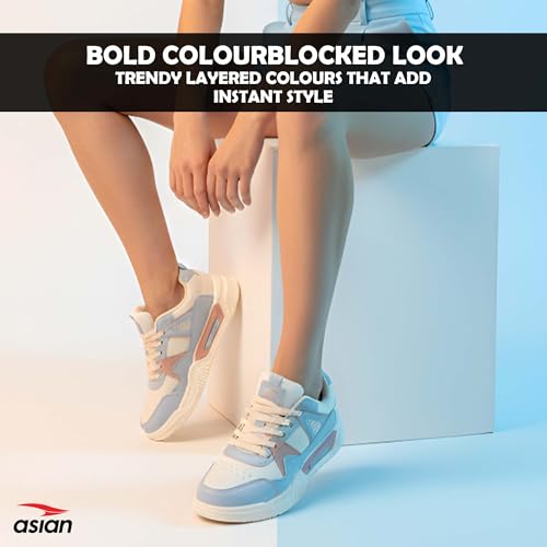 Image of ASIAN Stella-01 Women's Stylish Sneakers for Girls | Lightweight, Cushioned & Durable Casual Shoes with Soft Insole, Grip Sole & Trendy Look