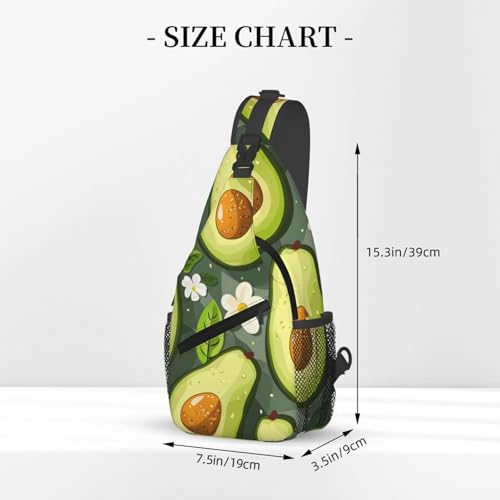 Morrales cruzados con patrón de aguacate unisex miniatura 3