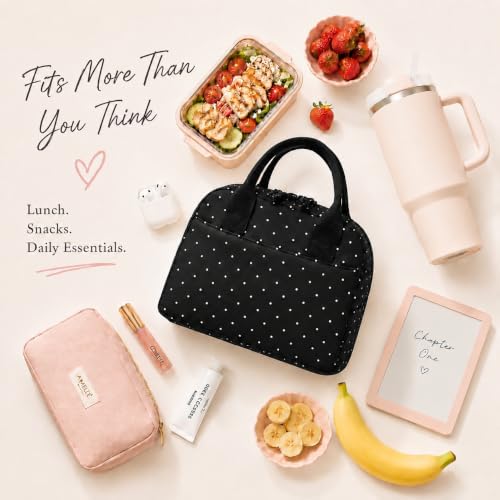 Image of LOVELYWIND Lunch Box for Women Cute Lunch Bags for Women Lunch Tote Bags Reusable Insulated Lunch Box Large Capacity Reusable Insulated Cooler for Work or Travel Gifts or Beach