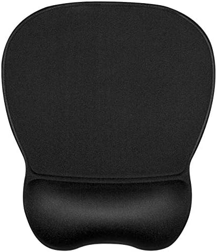 JIKIOU Mouse Mat Ergonomic Mouse Pad with Wrist Support Gel Mouse Pad with Non-slip PU Base, Comfortable Computer Mouse Pad for Laptop Office Working Easy Typing & Pain Relief,9.2 x 8.1 in, Black