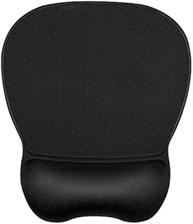 JIKIOU Mouse Mat Ergonomic Mouse Pad with Wrist Support Gel Mouse Pad with Non-slip PU Base, Comfortable Computer Mouse Pad for Laptop Office Working Easy Typing & Pain Relief,9.2 x 8.1 in, Black