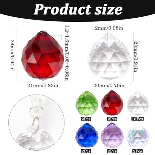 SOFPLATE 1 Box 20Pcs Glass Ball Prism Hanging Crystal Ball Prism 20mm Rainbow Transparent Teardrop Crystals Sun Catcher Prisms Pendants for Ceiling Chandelier Suncatcher Feng Shui Windows Garden Decor - Image 2