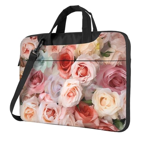 Sac à bandoulière pour ordinateur portable 13-15.6 pouces motif roses