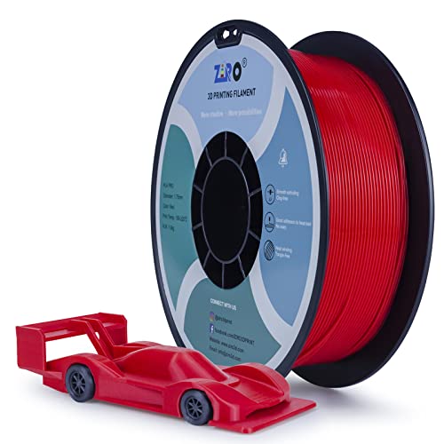Image of ZIRO 3D Printing Filament, 1.75mm 1KG, Fit for Most FDM Printers, Red | Fit for Most FDM 3D Printer, 1.75mm 1KG Spool, Dimensional Accuracy + /-0.03mm, Colorful PLA FilamenT