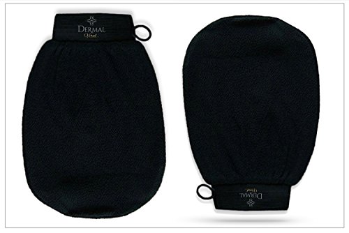 Peelinghandschuh Körper in Frauengröße Dermal Vital, Perfekte Oberflächenstruktur für Hamam und Scrub Körperpeeling, 1 Stück, Farbe schwarz Cover