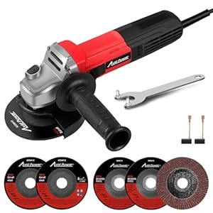 AVID POWER Angle Grinder, 7.5-Amp 4-1/2 inch Electric Grinder Power Tools with Grinding and Cutting Wheels, Flap Disc and Auxiliary Handle for Cutting, Grinding, Polishing and Rust Removal – Red