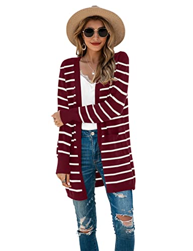 Image of TASAMO Cardigan Sweaters for Women Long Sleeve Open Front Casual Knit Fall Coat Oversized Soft Outwear with Pockets