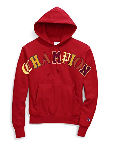 Champion Men's Reverse Weave Pullover Block Logo, Team Red Scarlet-Y07986, XX-Large