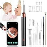 Ohrenschmalz Entferner, Ohrenreiniger Otoskop 3,5 mm Linse HD1080P mit 6 LED Leuchten, Kamera Endoskop, 13 Ohr Reinigung Set, Ohrreiniger für Erwachsene Kinder mit iOS, Android