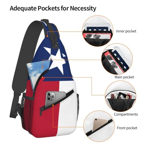 Flag of Texas Crossbody Bags For Women Men Chest Backpack Gym Shoulder Bag Travel Outdoor Sports Casual Crossbody Bags4