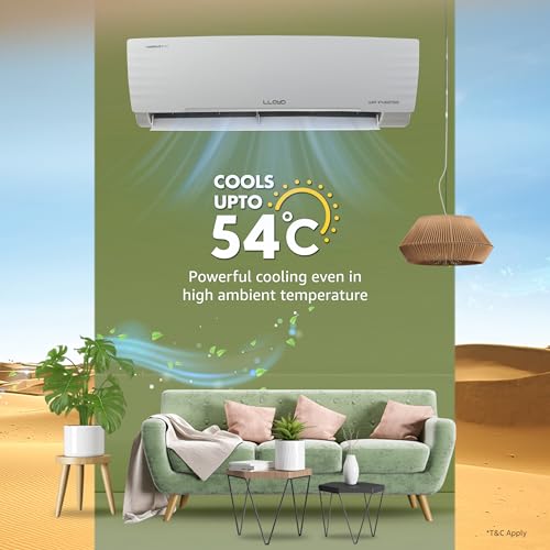 Image of Lloyd 1.5 Ton 3 Star Wi-Fi Inverter Split AC, 2026 New Star Rated (6 in 1 Convertible, Cools Up To 54C, Voice & Wi-Fi, Turbo Cool, Installation Check, Clean Filter Indication, White, GLS18V3AGGSC)