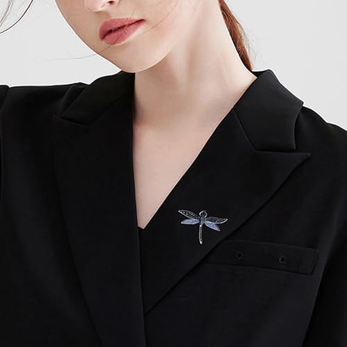 Image of Dragonfly Brooch Rhinestone /Enamel Dragonfly Brooches Lapel Pin for Women Elegant Outfits Dragonfly Jewelry Gifts